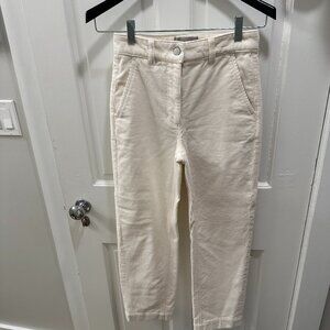 Everlane White Corduroy Straight Leg Crop Pant - Sz 0
